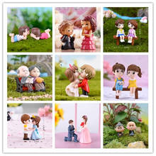 1set Boy Girl Home Decor Sweety Lovers Couple Chair Figurines Miniatures Resin Crafts Terrariums Fairy Garden Moss Children Toy 2024 - buy cheap