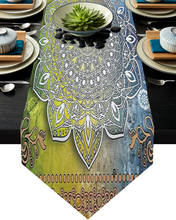 Toalha de mesa boêmia mandala para cozinha e sala de jantar, decoração de mesa para festa de casamento 2024 - compre barato