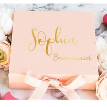 Personalised Bridal Gift Box biack Wedding Gift Pink Gift Box Bridesmaid Gift Box Rose gold foil Bridesmaid Proposal Box 2024 - buy cheap