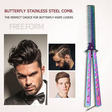 Foldable Comb Outdoor Camping Stainless Steel Practice Training Butterfly Knife Comb Beard Moustache Brushes Hairdressing Tool 2024 - buy cheap
