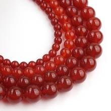 Natural Stone Round Red Agates Carnelian Loose Onyx Beads For Jewelry Making DIY Charms Bracelet Necklace 4 6 8 10 12 mm 15 inch 2024 - buy cheap