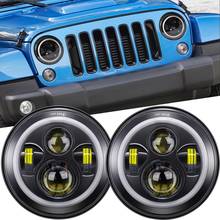 Faro LED Halo de 7 pulgadas + luz antiniebla LED de 4 pulgadas DRL + lámpara de señal de giro ámbar, Kit combinado para Jeep Wrangler JK 2007-2017 2024 - compra barato