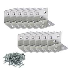 12 pieces Corner Brace Joint Right Angle L Bracket Stainless Steel Shelf Support Fastener with Hardware Screws 2024 - buy cheap