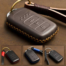 Genuine Leather Car Key Case Cover 2/3/4 Buttons For Honda Accord CIVIC Vezel Pilot CRV HRV XR-V INSPIRE Smart Remote Key Shell 2024 - buy cheap