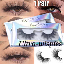 1 Pair Natural Thick 3D Stereo Faux Mink False Eyelashes Ultra-Wispies Criss-cross Fluffy Eyelashes Cruelty-free Eye Makeup Tool 2024 - buy cheap