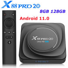 Dispositivo de TV inteligente X88 Pro 20 RK3566, decodificador con Android 11,0, 8GB de RAM, 128GB de ROM, WiFi 2,4G/5G, 1000M, 8K, 4GB, 32GB, 64GB, X88pro 2024 - compra barato