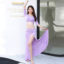 Hot Sales Women Short Sleeve Top For Belly Dance Skirt Sexy Split Dress For Oriental Dance Performance Show Clothing Stage Wear 2024 - buy cheap