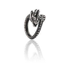 Винтажное кольцо в виде животного, мужские готические панковские кольца с китайским драконом для женщин и мужчин, мужское байкерское кольцо в стиле хип-хоп, Крутое регулируемое кольцо на палец, кольца 2024 - купить недорого