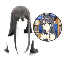 Rascal Does Not Dream Of Bunny Girl Senpai Sakurajima Mai Косплей парики синтетические волосы длинные прямые серые волосы головные уборы 2024 - купить недорого