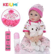 Keiumi-boneca infantil, boneca realista para meninas, 22 modos, 55 cm, corpo de silicone macio, presente de aniversário 2024 - compre barato
