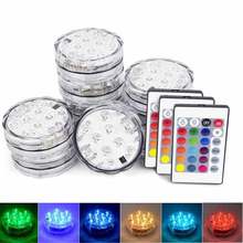 10LED RGB LED Underwater Light Pond Submersible IP67 Waterproof Swimming Pool Light Battery Operated For Wedding Party 2024 - buy cheap