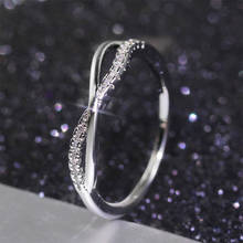 Anel feminino design para mulheres, uma fileira geométrica zircônia cúbica, anel fashion glamour, presente para namorada joia 2024 - compre barato