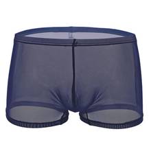 Men's Perspective Sexy Boxer Shorts U Convex Pouch Sexy Transparent Underwear Men's Mesh Underwear Loose Pants 2024 - buy cheap