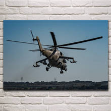 MI 24 russian military combat aircraft helicopter artwork fabric posters on wall picture home art living room decoration KN810 2024 - buy cheap