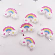 50pcs Lovely Resin Colorful Love Rainbow Flatback Cabochon Figurine Stone Appliques DIY Wedding Scrapbook Craft Supplies SG893 2024 - buy cheap