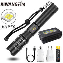 CREE XHP50 LED Flashlight Super Bright Tactical Electric Flashlight Torch USB Rechargeable Zoomable 5 Modes Torch Waterproof 2024 - buy cheap
