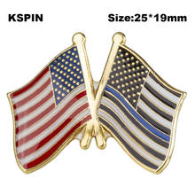 U.S.A & Thin Blue Line 1 insignia de la Amistad broche con forma de bandera nacional Pin de solapa de la bandera internacional viajes Pins colecciones XY0664 2024 - compra barato