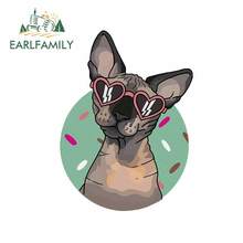 EARLFAMILY 13cm x 9.6cm for Retro Sphynx Sunglasses Dog Personality Car Stickers RV Windshield Decal for Motorcycle Refrigerator 2024 - buy cheap