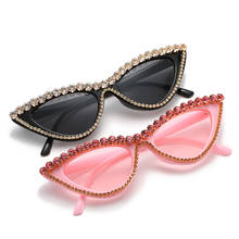 2021 new Sexy Cat Eye Sunglasses Women Vintage Rhinestone Sun Glasses Female Lady Candy Color Eyewear Triangle Shades UV400 2024 - buy cheap
