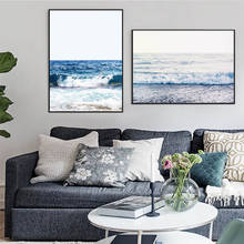 Nordic Home Decoration Blue Ocean Wave Poster Coastal Canvas Painting Seascape Wall Art Posters and Prints Living Room Decor 2024 - buy cheap