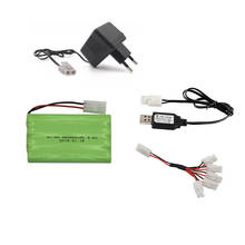 Bateria recarregável de 2800mah 9.6v + carregador usb, para brinquedos rc, tanque de carro, trem robô, barco, arma nimh, aa, 9.6v, conjunto de baterias de 1-2 peças 2024 - compre barato