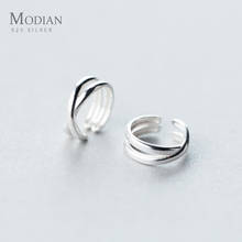 Modian Classic Prevent Allergy Line Simple Charm Clip Earrings For Women 100% 925 Sterling Silver Fashion Jewelry Accessories 2024 - buy cheap
