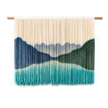 Tapiz de macramé teñido tejido a mano, colgante de pared, arte elegante geométrico escénico bohemio, decoración de pared para dormitorio y sala de estar, nuevo 2024 - compra barato