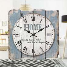 15" Rustic Farmhouse Worn Roman Wooden Wall Clock Vintage Retro Style Square Numeral Mute Wall Hanging Clocks Watch Home Decor 2024 - buy cheap