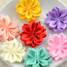 Nishine 1.6" 10pcs/lot 16 Petaled Rosette Satin Ribbon Flowers for Kids Adult Headband Hair Clips Diy Baby Girl Hair Accessories 2024 - buy cheap