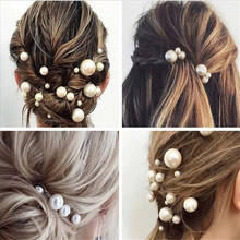 Women U-shaped Pin Metal Barrette Clip Hairpins Simulated Pearl Bridal Tiara Hair Accessories Wedding Hairstyle Design Tools 2024 - buy cheap