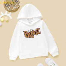 Golden letters Bratz printed girl hoodie fashion sweatshirt for children korean kids clothes winter warm hoody tops for teens 2024 - buy cheap