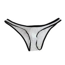 Men Underwear BriefsTransparent Net Mesh Bikini Briefs Underwear Bulge Underpants Fashion Low Waist Brief Sexy Lingerie 2024 - buy cheap