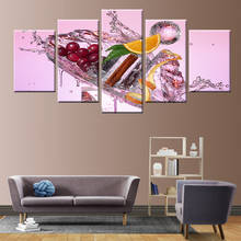 Abstract Fashion Canvas HD Print Picture Kitchen Wall Art Frame 5 Pieces Fruit Orange Painting Modular Home Decoration Poster 2024 - buy cheap