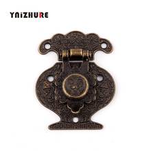 2PCS 33*46mm Jewelry Box Hasp Latch Lock Decorative Hasp Antique Bronze Pattern Carved Lock Hasp Hardware Provided screws 2024 - buy cheap