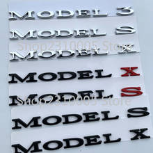 Emblema para tesla model 3 model s, emblema com letras x, para personalização de carros, reequipamentos de alto desempenho, adesivo cromado, preto e vermelho 2024 - compre barato