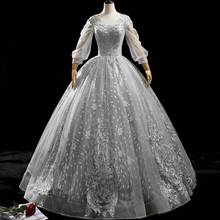 Long Sleeve Quinceanera Dress 2021 High-end Lace Ball Gown Luxury Lace Party Dress Vintage Prom Dress Quinceanera Dresses 2024 - buy cheap