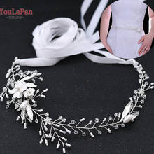 TOPQUEEN SH344 Bridal Sash for Wedding Gown Beaded Belt Silver Wedding Sash Bridal Belts Wedding Belt for Bride Dress with Pearl 2024 - buy cheap