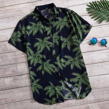 Hawaiano Camisa estampada casuales de los hombres de manga corta Camisa botón impresión playa suelto blusa parte de arriba ropa informal Camisa masculina 2024 - compra barato