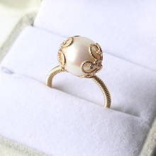 Anillos de perlas hechas a mano para Mujer, joyería de perlas naturales de 11MM, anillo de nudillos de oro para Mujer, anillo bohemio minimalista para Mujer 2024 - compra barato