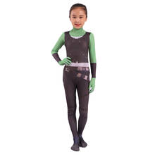 2019 Gamora Cosplay Costume Adult Kids Zentai Bodysuit Hero Jumpsuits Cosplay Halloween Kids girl Party Costume 2024 - buy cheap