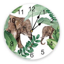 Plantas tropicais áfrica elefante relógio de parede cozinha casa sala estar quarto decorativo crianças decoração da parede pendurado relógios 2024 - compre barato