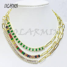 10 fios zircão colar gargantilhas mix cores jóias colar para feminino moda acessórios presente para mulher 9614 2024 - compre barato