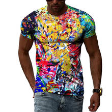 Camisetas de Graffiti con personalidad para hombre, ropa de moda de Hip Hop, estilo Casual harajuku, camisetas de manga corta con estampado 3D, Tops de verano 2024 - compra barato