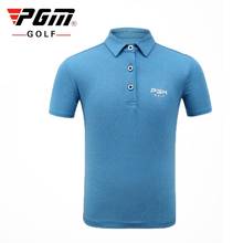 PGM/Детская футболка с короткими рукавами для гольфа летние дышащие рубашки для мальчиков детские быстросохнущие обтягивающие эластичные Топы AA51872 2024 - купить недорого