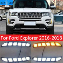 For Ford Explorer 2016 2017 2018 Car Led DRL Daytime Running light Turn Drl Front Bumper Driving Fog Lamp Blink Flashing Dayligh 2024 - buy cheap