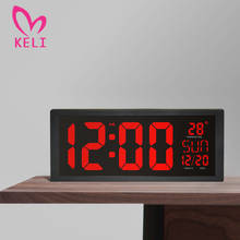 Large LED Screen Electronic Wall Clock With Calendar Thermometer Week Electronic Digital Wall Desk Clock Home Decoration 2024 - buy cheap