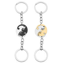 Cute Cat Couple Keychain Animal Cat Pendant Key Chain for Women Men Choker Keyring Fashion Jewelry Valentine's Day Gift A Piar 2024 - buy cheap