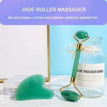 Jade gua sha-massageador facial de jade com rolo duplo, ferramenta para massagem facial, pescoço, costas, corpo, rosto 2024 - compre barato