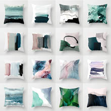 Serie de pintura al óleo geométrica abstracta 2021, almohada corta de felpa para decoración de sala de estar, cojín de casa, almohada pequeña 2024 - compra barato