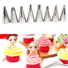 New 10pcs/set Wedding Cake Decorating Icing Stainless Steel Russian Skirt Cake Nozzles Piping Tips Pastry Silicone Cake Bags 2024 - buy cheap